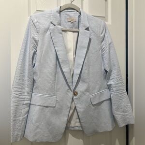 Loft blue stripe blazer size 6